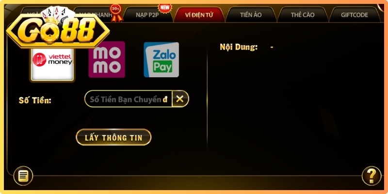 Khám phá các phương thức nạp tiền Go88 vô cùng tiện lợi